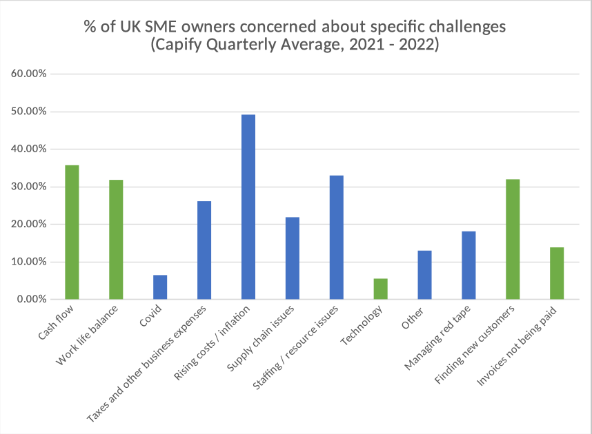 % of owners concerned about specific challenges